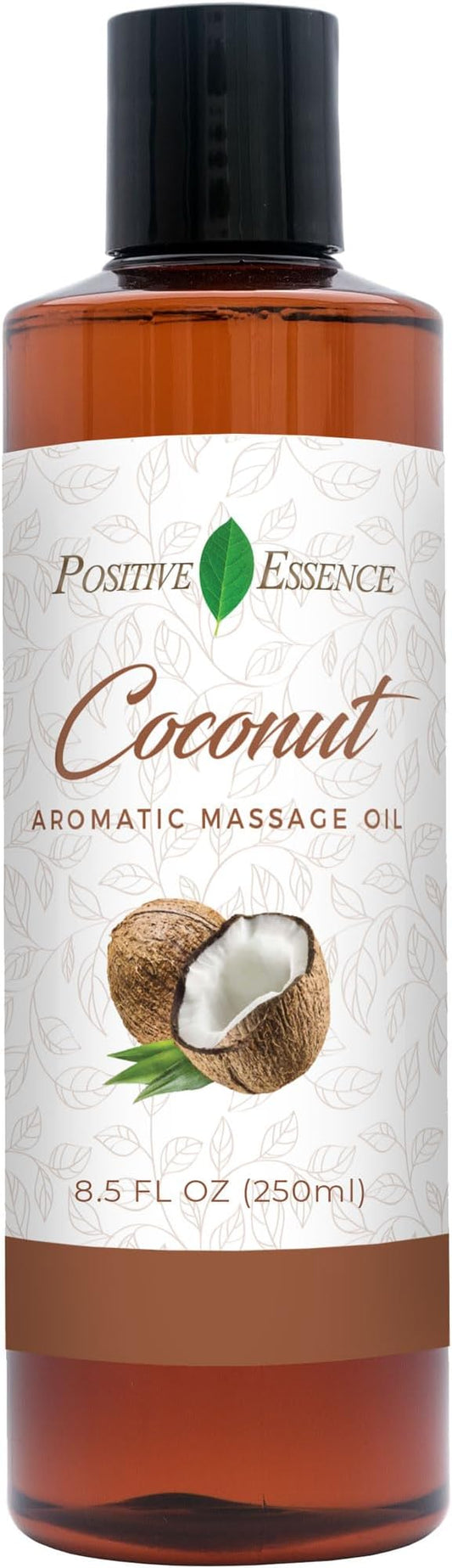 Relaxing Coconut Massage Oil, Made with Jojoba Oil, Sweet Almond Oil, Vitamin E and Extra Virgin Coconut Oil, Relaxing Gifts for Women or Natural Body & Mind Relaxation, Aromatic