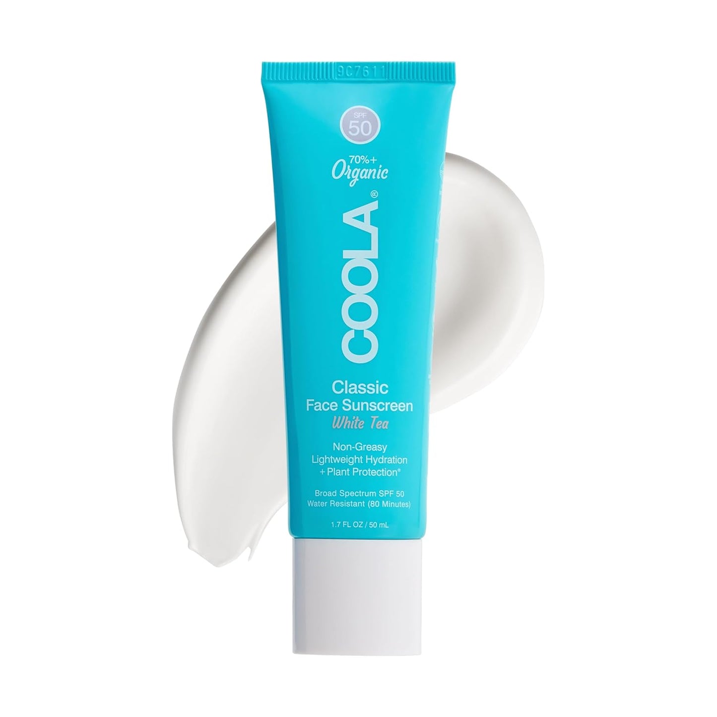 COOLA Organic Face Sunscreen SPF 50 Sunblock Lotion, Dermatologist Tested Skin Care for Daily Protection, Vegan and Gluten Free, White Tea, 1.7 Fl Oz