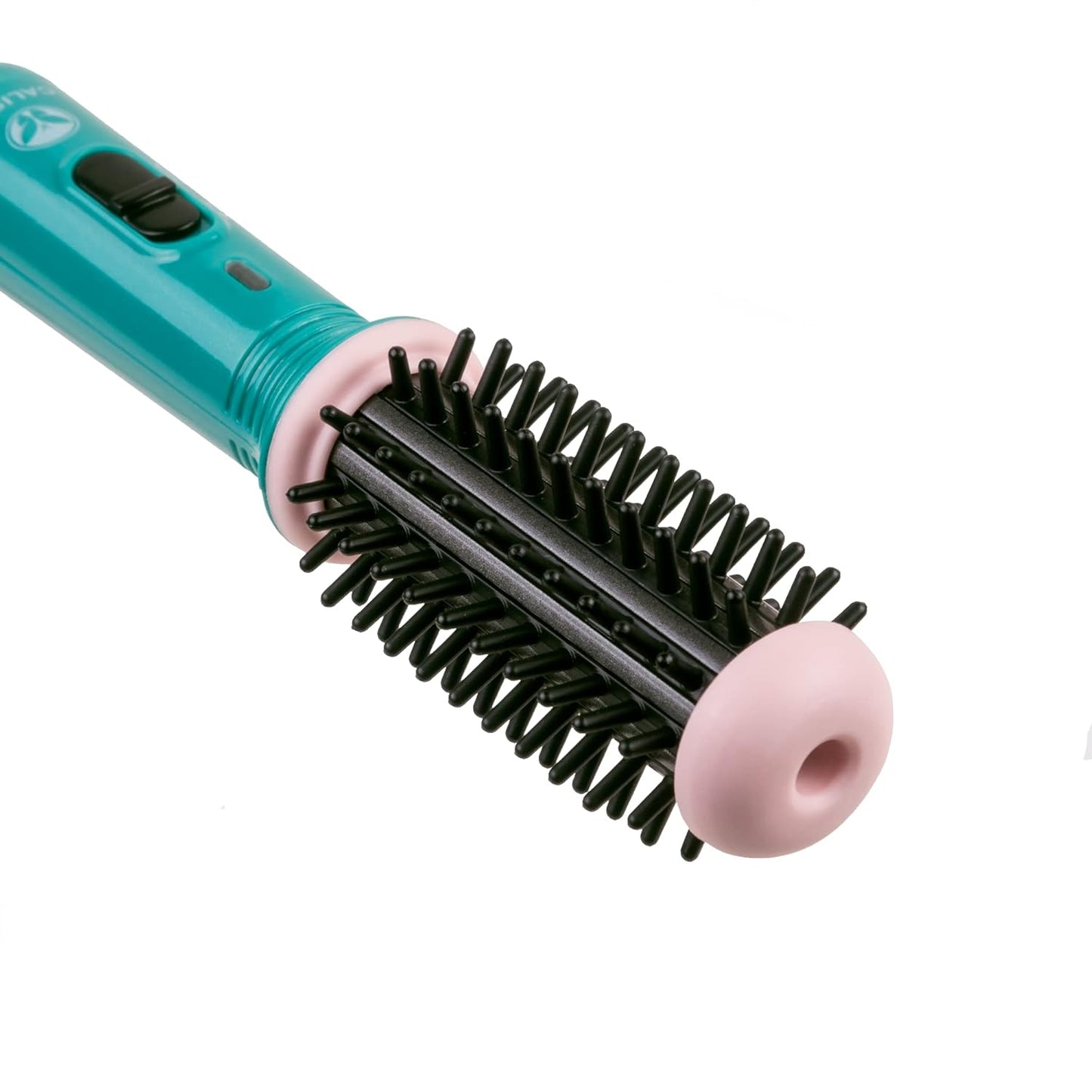 CALISTA GoGo Mini Heated Round Brush | Curl, Touch-Up, De-Frizz, Smooth, and Style Hair with Mini 7” Styling Tool | Heats to 365°F | Perfect Travel Tool | Dual Voltage (Jade Green)