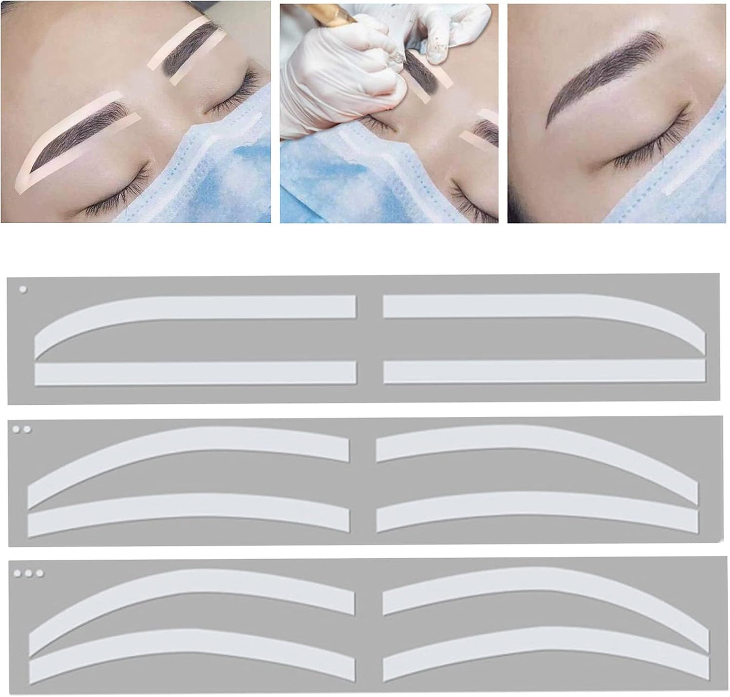 Eyebrow Stencil, Silicone Disposable Skin‑Friendly Eyebrow Stencil Kit Hygienic Convenient Easy to Use Eyebrow Shaping Stencils for Microblading Artist to Shape and Position