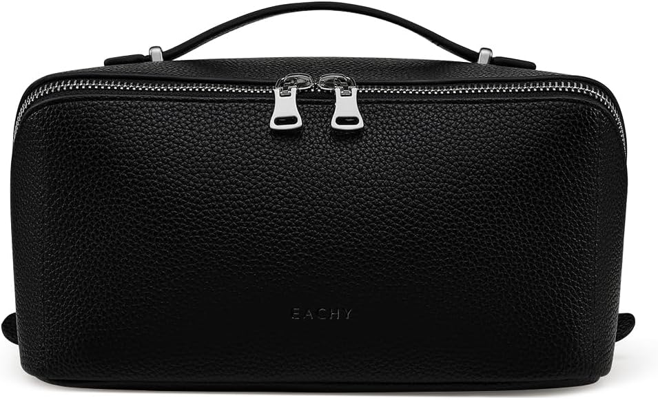 EACHY Travel Makeup Bag,Large Capacity Cosmetic Bags for Women,Waterproof Portable Pouch Open Flat Toiletry Bag Pattern Makeup Bag