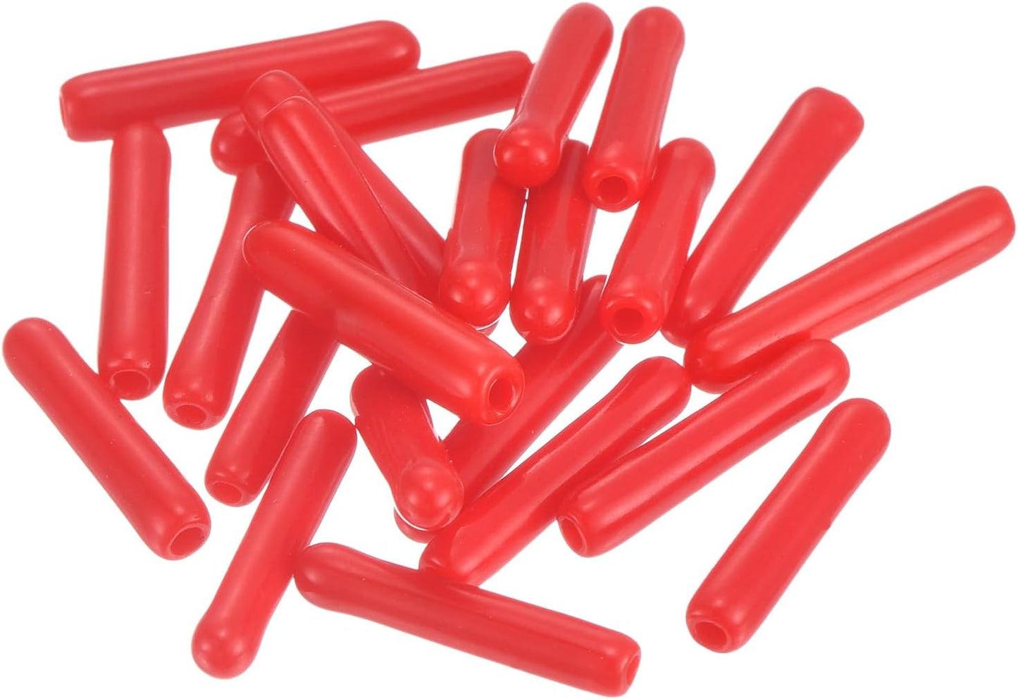 uxcell 50pcs Rubber End Caps 1.3mm(1/16") ID Vinyl PVC Round Tube Bolt Cap Cover Screw Thread Protectors Red
