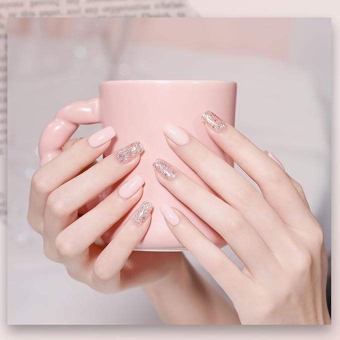 GAOY Pink Gel Nail Polish, 16ml Soak Off Gel Polish and Cuticle Oil, 20ml Cuticle Care Strengthener Oil