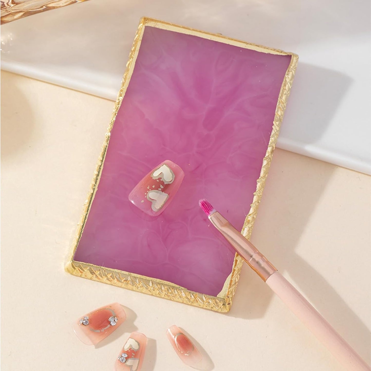 Resin Nail Art Palette Nail Polish Palette Nail Palette Nail Pallet for Nail Art (Gray)