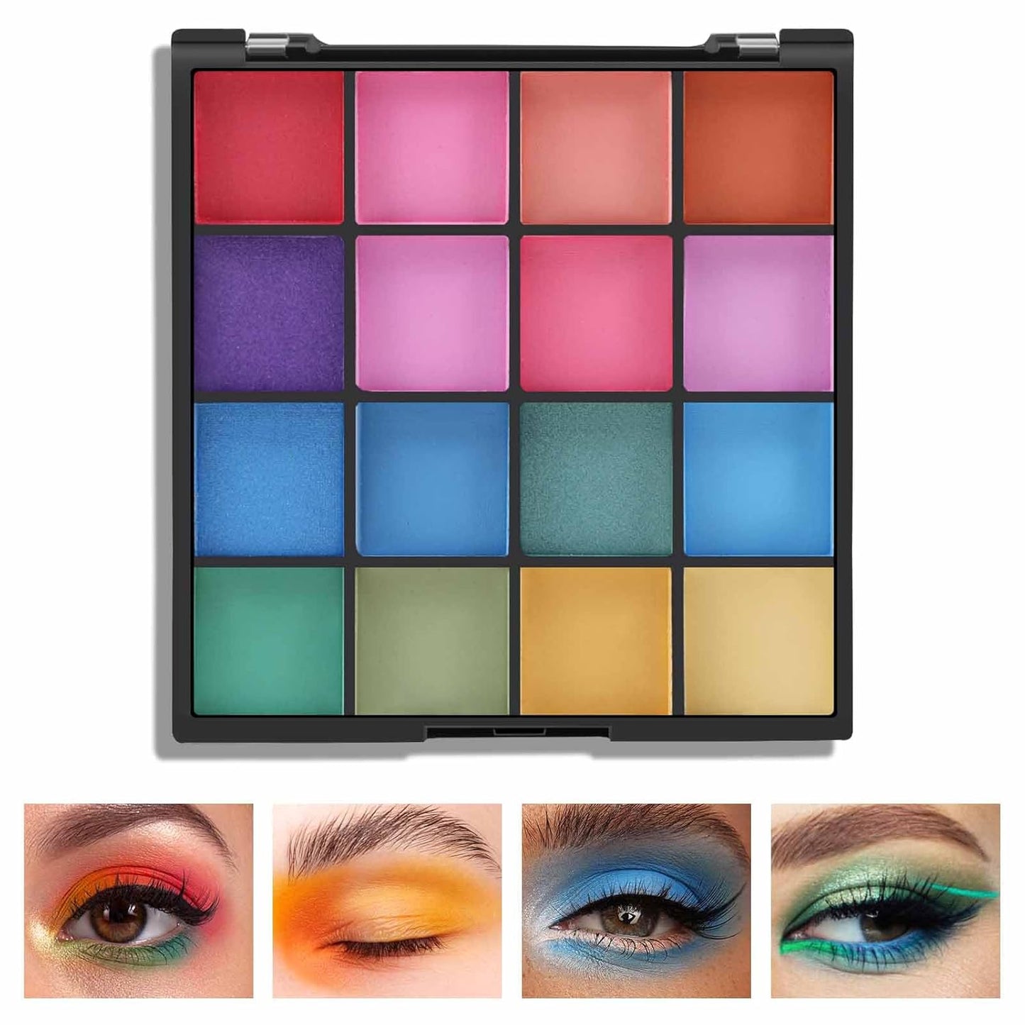 Boobeen Colorful Eyeshadow Palette Makeup-16 Colors, Matte and Glitter Eyeshadow, Bright Eyeshadow palettes, Blendable, Easy to Build Dramatic Glamour Looks (4#)