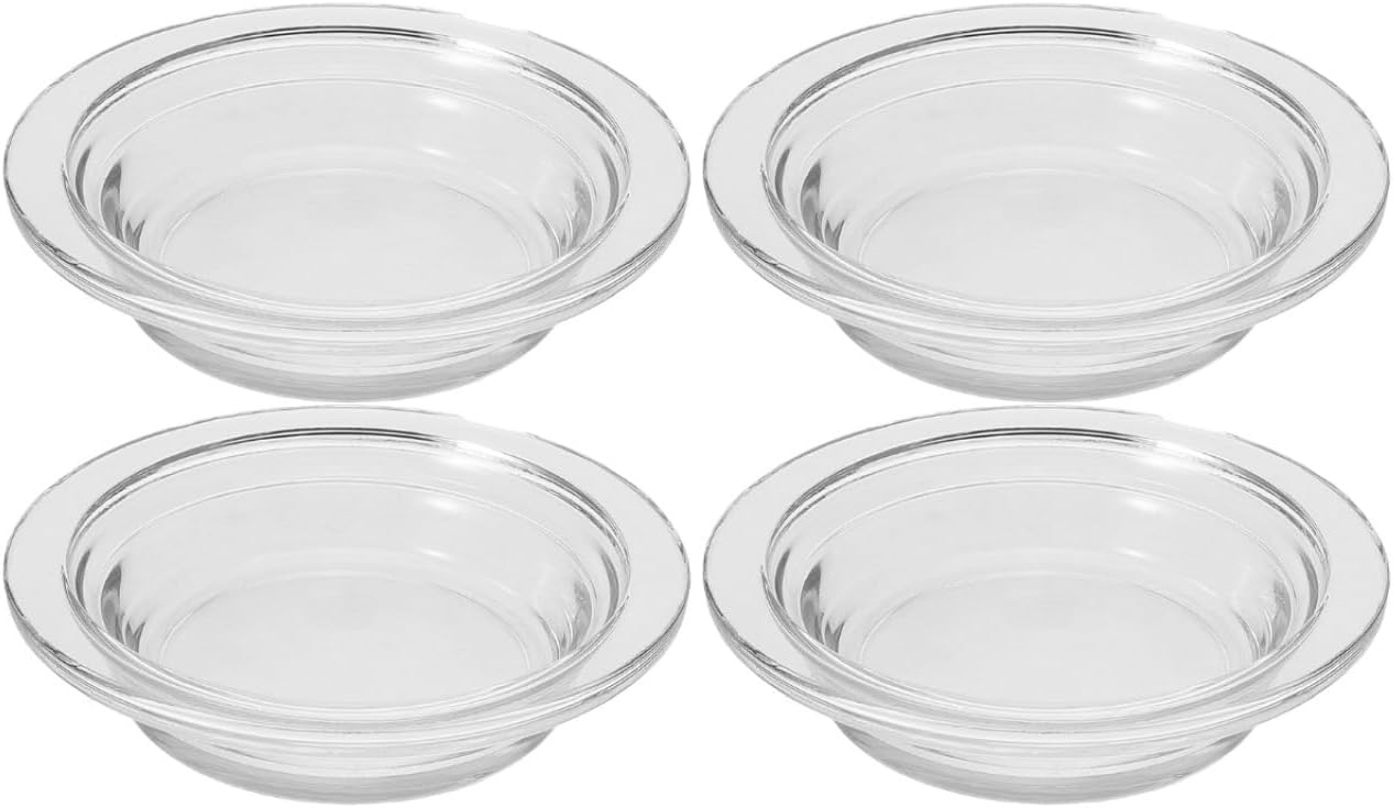 4Pcs Wax Warmer Replacement Dish, Replacement Wax Heating Tray, 4.5in Glass Aromatherapy Tray Candle Heating Bowl, Oil Warmer Tray, Wax Melting Tray Wax Tray for Candle Warmer