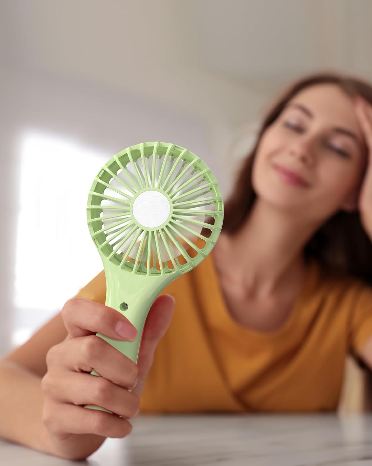 TriPole Mini Handheld Fan Personal Portable Fan, Battery Operated Rechargeable Fans Speed Adjustable Powerful Small Eyelash Fans for Stylish Kids Girls Women Indoor Outdoor Travelling, Green