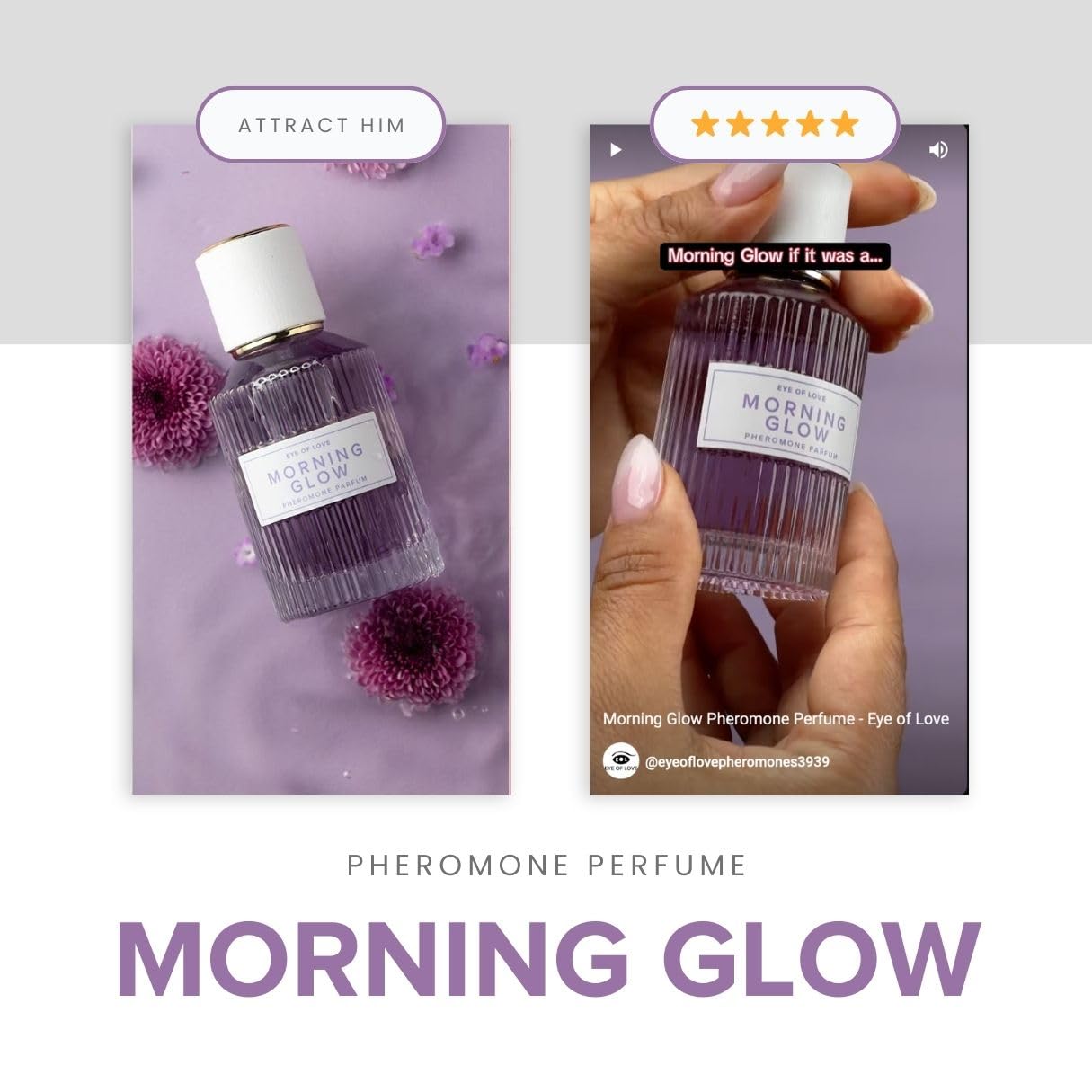 Eye of Love Morning Glow Pheromone Perfume for Women - Fresh Floral Cologne with Jasmine Apple Musk Scent - Long Lasting Fragrances for Daily Confidence - 50ml
