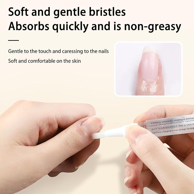 Cuticle Oil Pen for Nails Care,Nail Oil For Strength,Nourish Moisten Care Nail To Reduce Cracking and Dry for Weak Peeling Brittle and Thin Nails （rose&cherry）