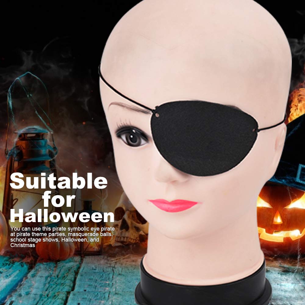 YGDZ Eye Patch, 12pcs Soft Felt Eye Patches for Adults Kids, Adjustable Single Eye Mask for Lazy Eye, Black