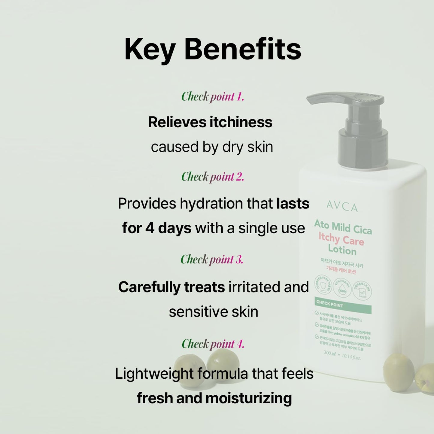 AVCA Cica Ceramide Lotion for Sensitive Itch-Prone Skin 300ml(10.14 fl. oz)– Hypoallergenic, Fragrance-Free Moisturizing Body & Face Lotion, Plant-Based, K-Beauty