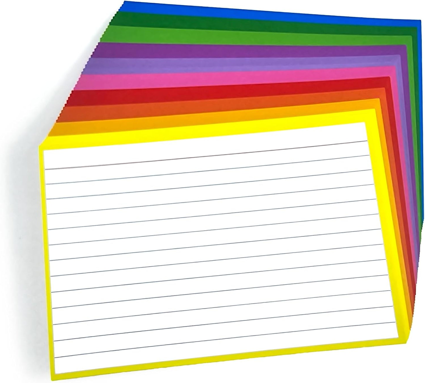 PPAPPAPPIYO 4x6 Lined Index Cards (Set of 50) Note Card, Study Cards, Flash Cards for Studying (Multicolor, 260gsm) (4x6)