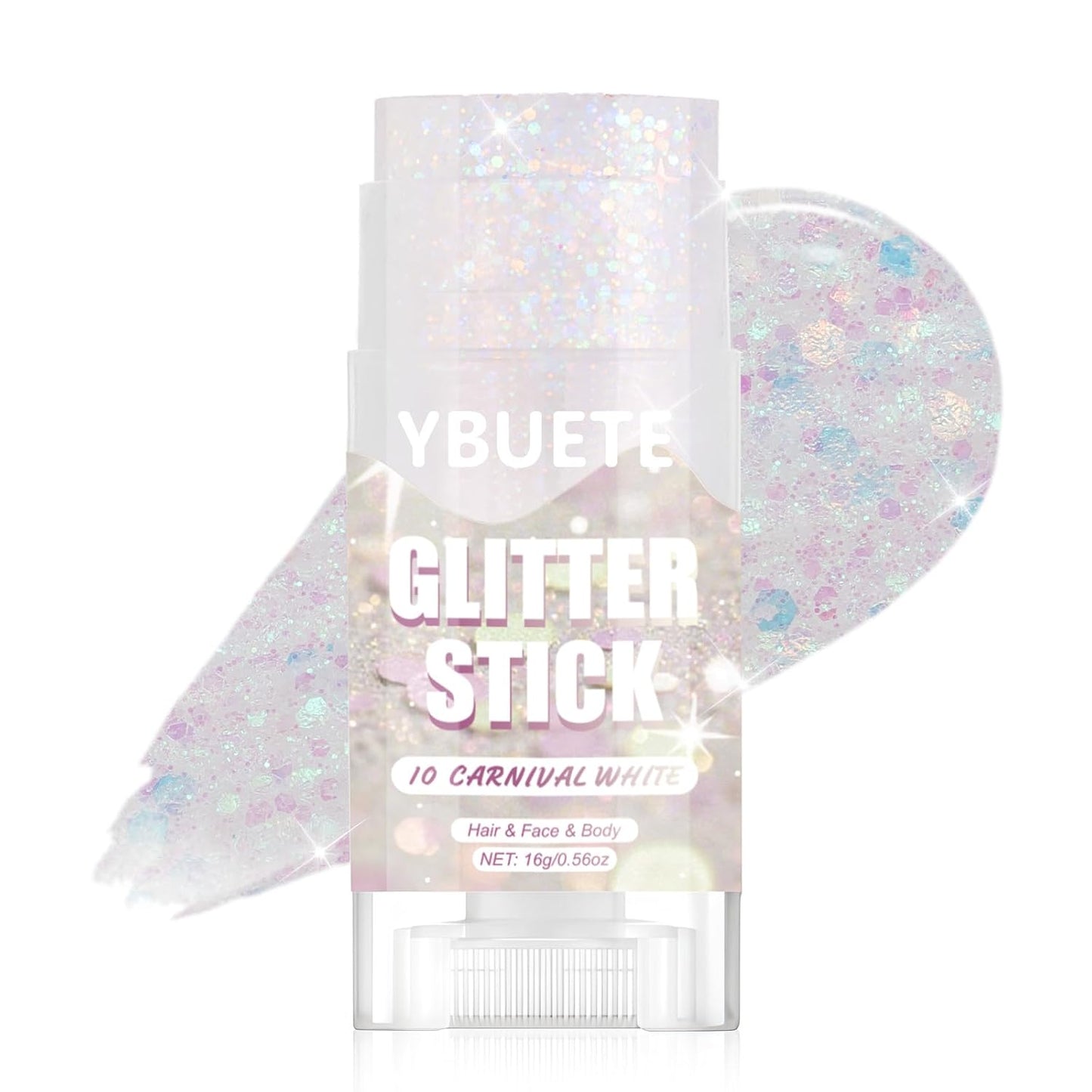 Carnival White Face and Body Glitter Stick for Sparkling Makeup, Hair Glitter Accessories for Women, Highlighting Stick for Fairy Dust, Cheerful Face Glitter for Festive Parties and Carnivals