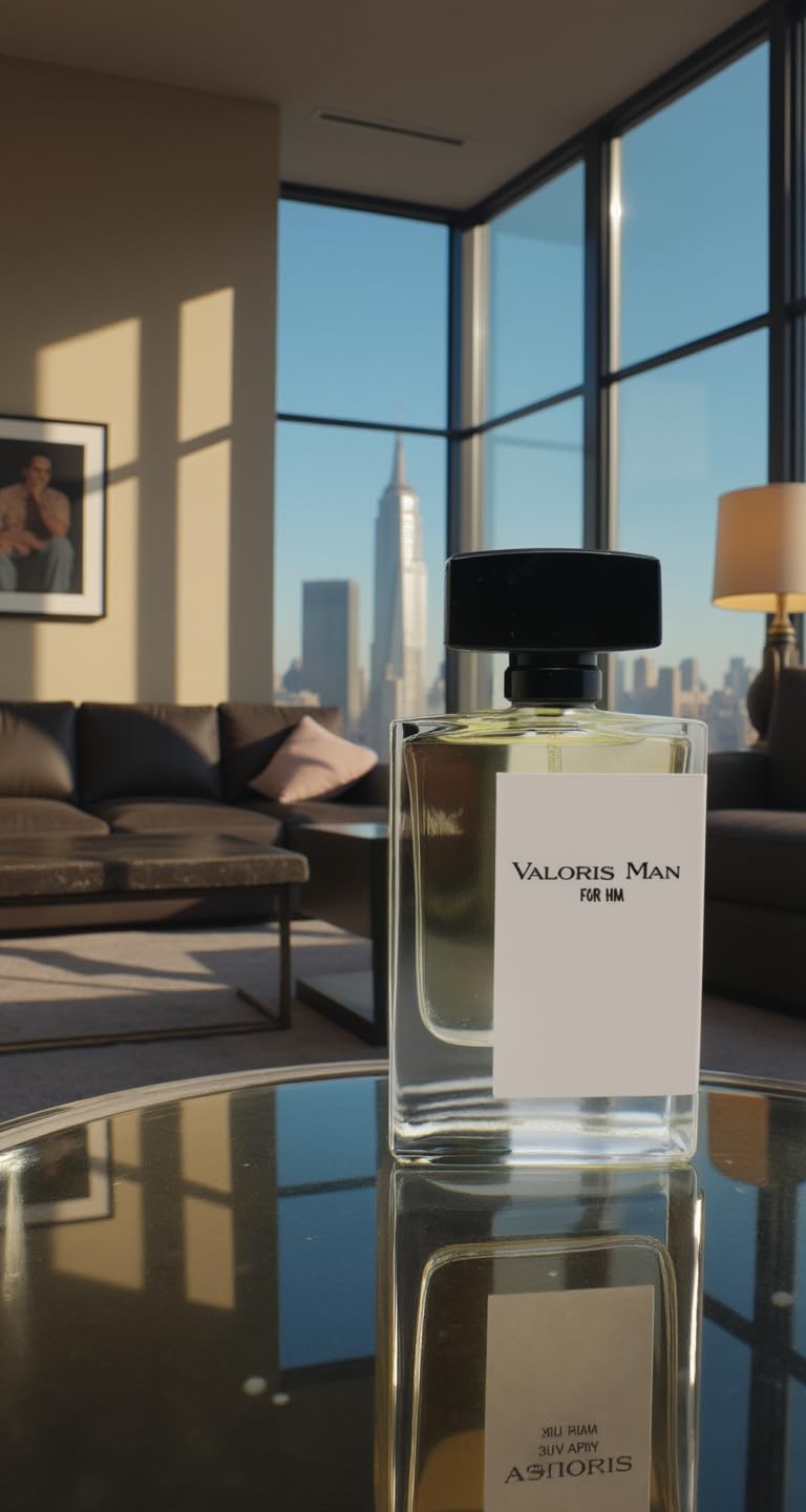 Valoris Man Eau de Parfum, Citrus and Spice Fragrance with Leather and Musk Notes