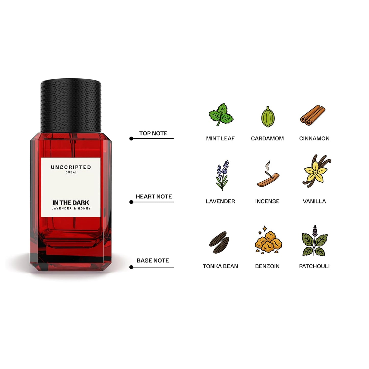 Unscripted In The Dark - Perfumes for Women and Men - Women and Men Cologne with Cardamom, Lavender, Vanilla, and Tonka Bean - Travel Size - 1.7 oz