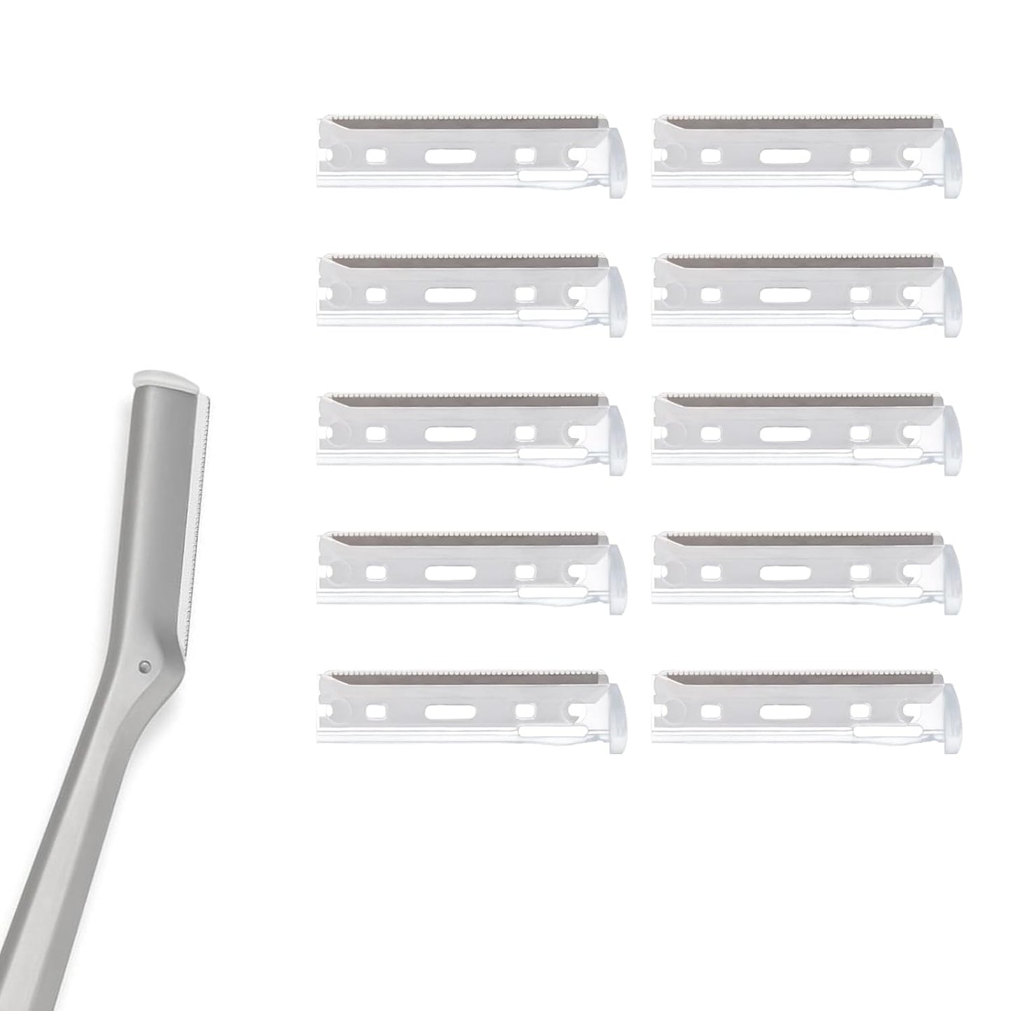 Facial Razor Replacement Blades – Designed for compatibility with Tweezerman facial razors. Pack of 10 (No handle included)