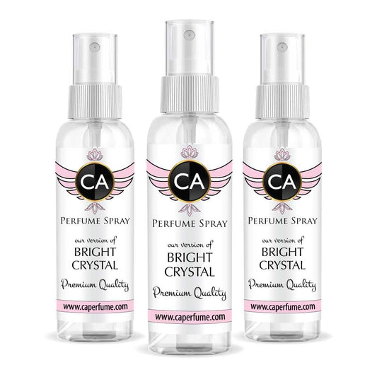 CA Perfume Eco Refill Impression of Bright Crystal For Women Fragrance Eau de Parfum Spray Refillable Bottle 2 Fl Oz/60ml-X3