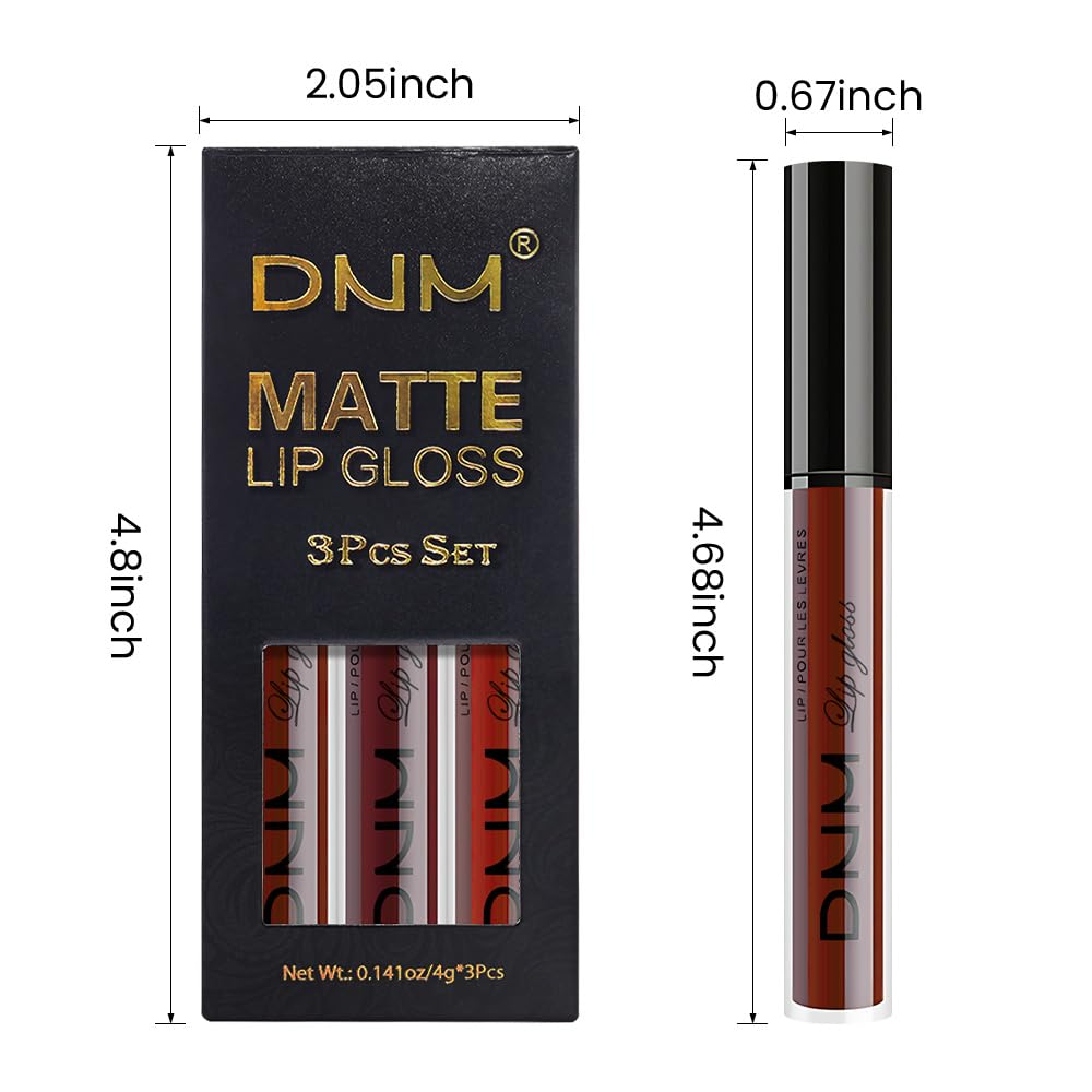 evpct 3Pcs Dark Red Deep Red Oxblood Red Matte Liquid Lipstick Lip Stain Sets for Women Matte+Lipstick Long Lasting Permanent 24 hr Hours Magic Lipstick 24 Hours original Waterproof 26