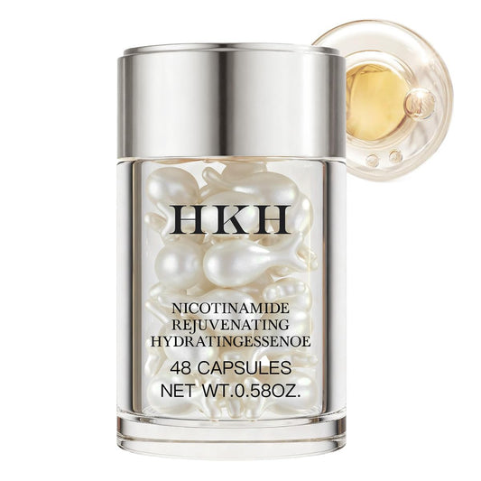 HKH Niacinamide Serum Capsules for Face – Anti Aging, Dark Spot Remover, Hydrating with Hyaluronic Acid & Vitamin E, Reduces Wrinkles and Fine lines, Smoothing and Firming Skin Care,Travel Portable