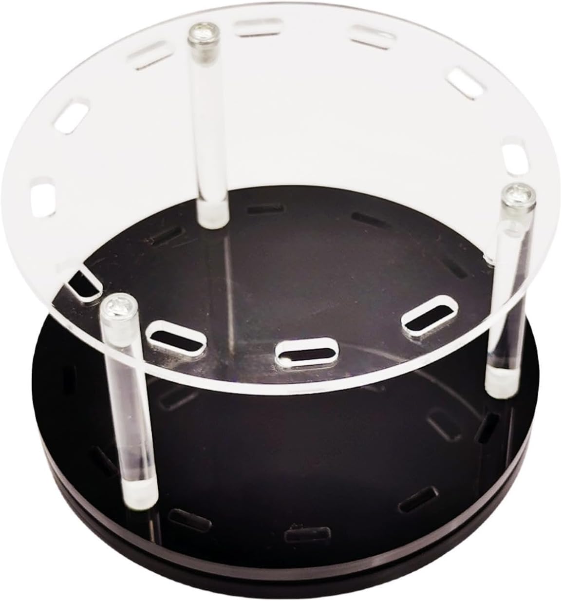 12 Holes Acrylic Rotatable Tweezers Holder, Eyelash Makeup Grafting Tweezer Display Stand Extensions Organizer Training Rack Beauty Tools (Black)