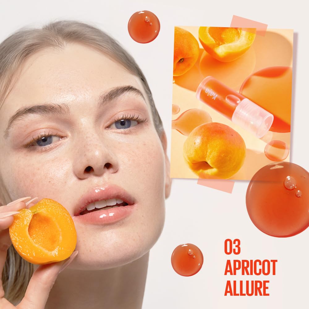 Kaja Lip Plumping - Juicy Glass 03 Apricot Allure | Hydrating, Feel Plumped and Lightweight with Vitamin Tree Fruit Oil, Vegan, Cruelty-Free, Clear Tint Stain Shine Gloss Plumper, Long Lasting