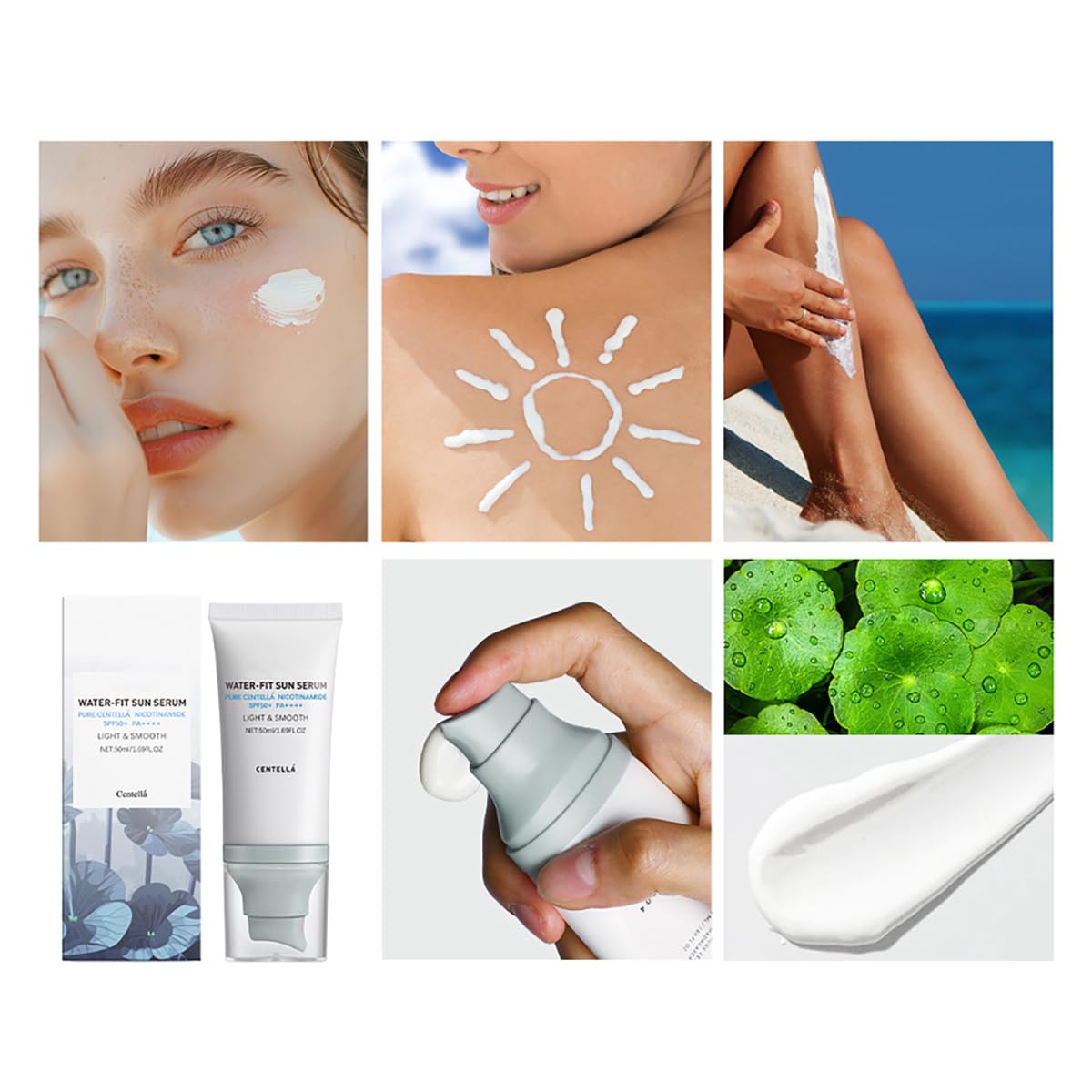 𝐶𝑒𝑛𝑡𝑒𝑙𝑙á Sunscreen SPF50 PA++++, 50ML Cen-tella Madagascar Face Sun Screen Long-Lasting Protection (1 Pack)