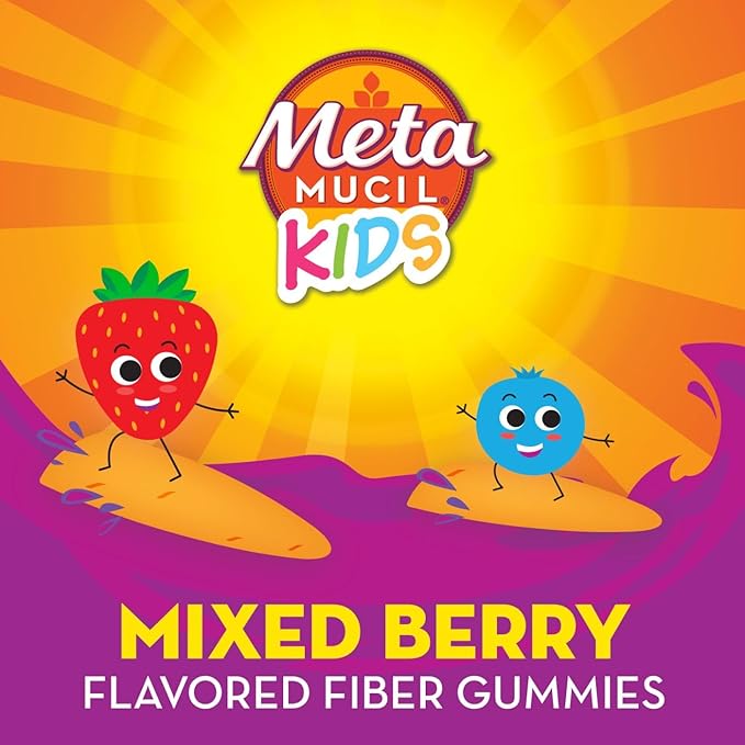 Metamucil Kids Fiber Supplement Gummies, No 5g Prebiotic 120ct Gummies