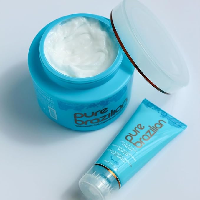 Pure Brazilian Deep Conditioning Masque with Brazilian Keratin, Acai & Arginine, Deep Conditioner Hair Treatment, 16 Fl Oz