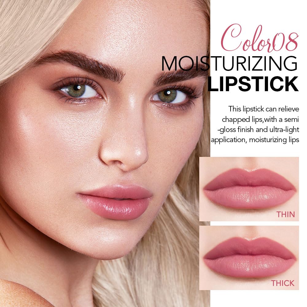 1Pcs Tinted Lip Balm Moisturizing Lipstick – Waterproof Hydrating Matte Lip Balm for Women, Creamy Natural Color Stain for Dry Lips, Soft Matte Finish with Subtle Scent (#08 Alluring Pink)