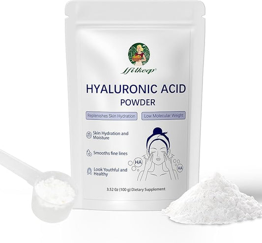 Hyaluronic Acid Powder,Low Molecular Weight,Not Edible Hyaluronic Acid Powder for Skin Care,Vegan Cosmetic Grade,Water-Soluble HA for DIY Face Serum & Anti-Aging Skincare (1)