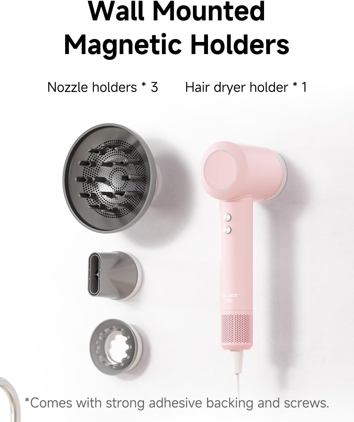 PLUZZ Ionic Hair Dryer with Diffuser, Professional High-Speed Blow Dryer for Women & Men, 110,000 RPM Brushless Motor Fast Drying & Low Noise, Thermo-Control, Lightweight & Compact for Home and Travel