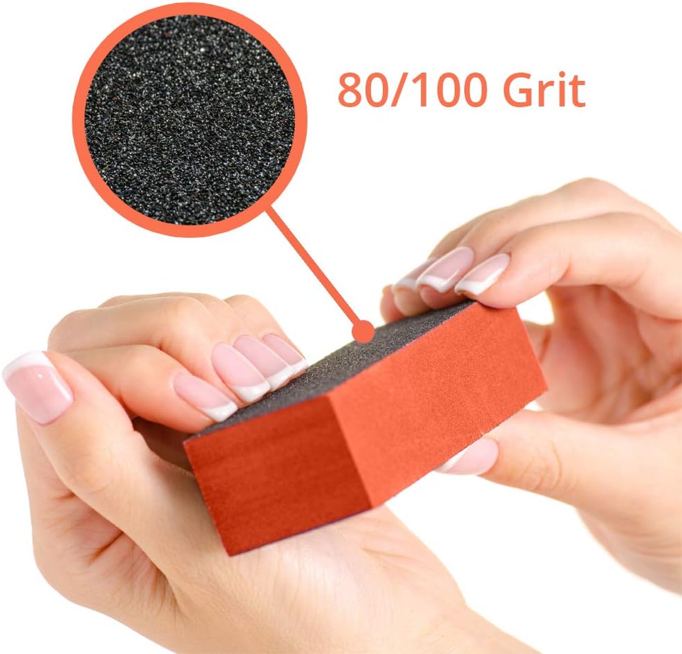Karlash Nail Buffer Sanding Block Polisher Buffing File Nail Art Manicure Pedicure File 80/80 (Orange)