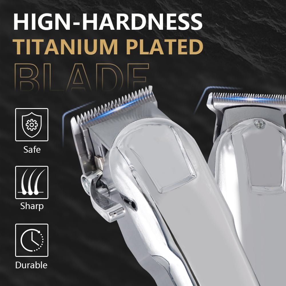 Professional Hair Clippers for Men, Cordless Trimmer Set with LCD Display, 7000rpm High-Speed Motor, Set of Tools for Home and Professional Hairdressers