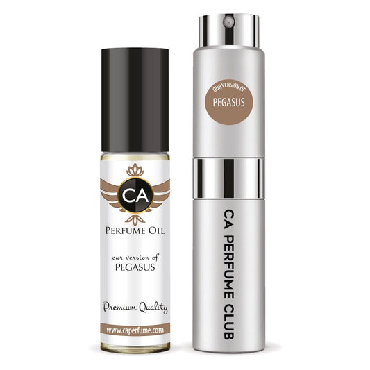 CA Perfume Duo Impression of Pegasus For Men Perfume Layering Set Mens Cologne Long Lasting Travel Size EDP + Body Oil Roll-On Bottle 0.27 Fl Oz+0.33 Fl Oz