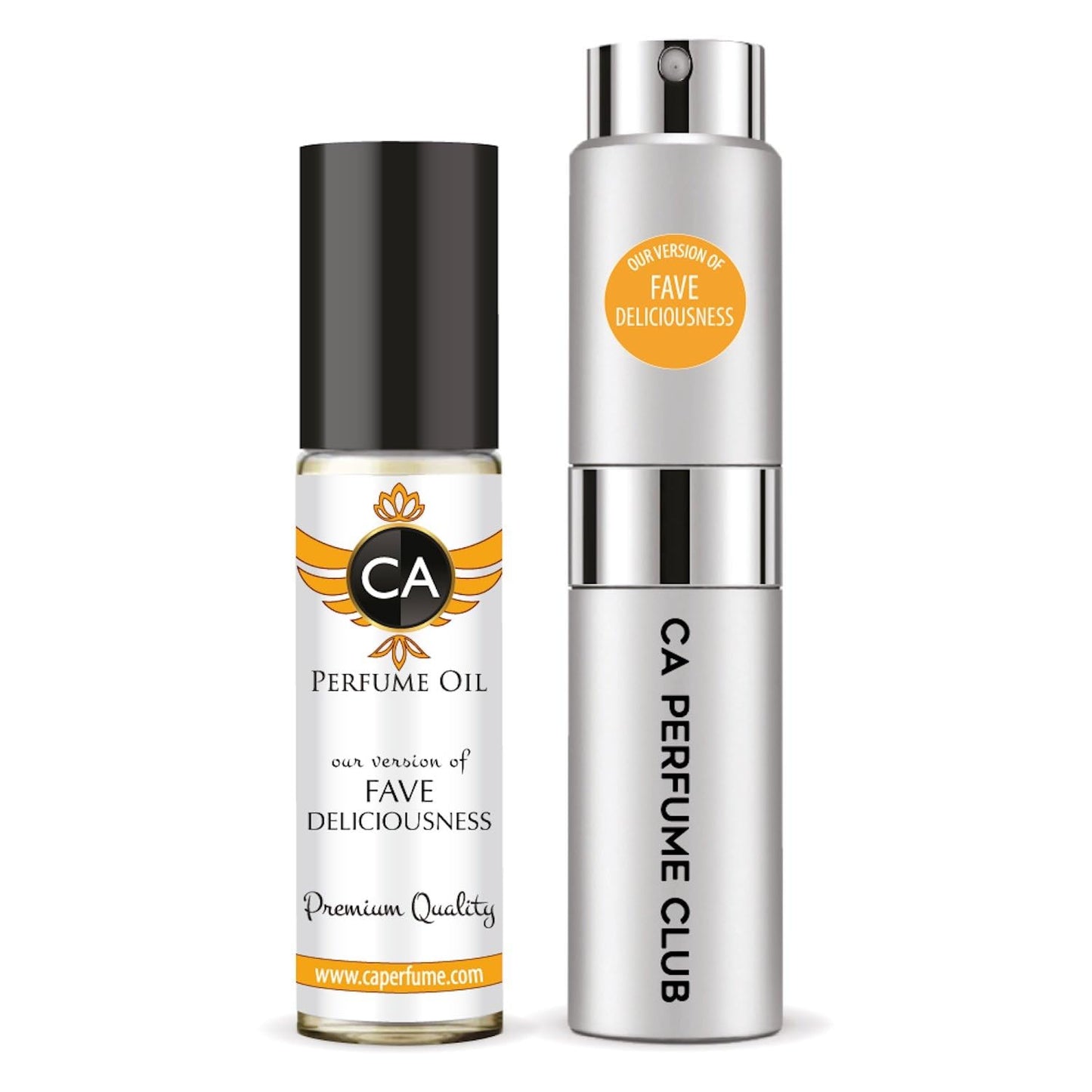 CA Perfume Duo Impression of Fave Deliciousness For Women And Men Perfume Layering Set Long Lasting Travel Size EDP + Body Oil Roll-On Bottle 0.27 Fl Oz+0.33 Fl Oz
