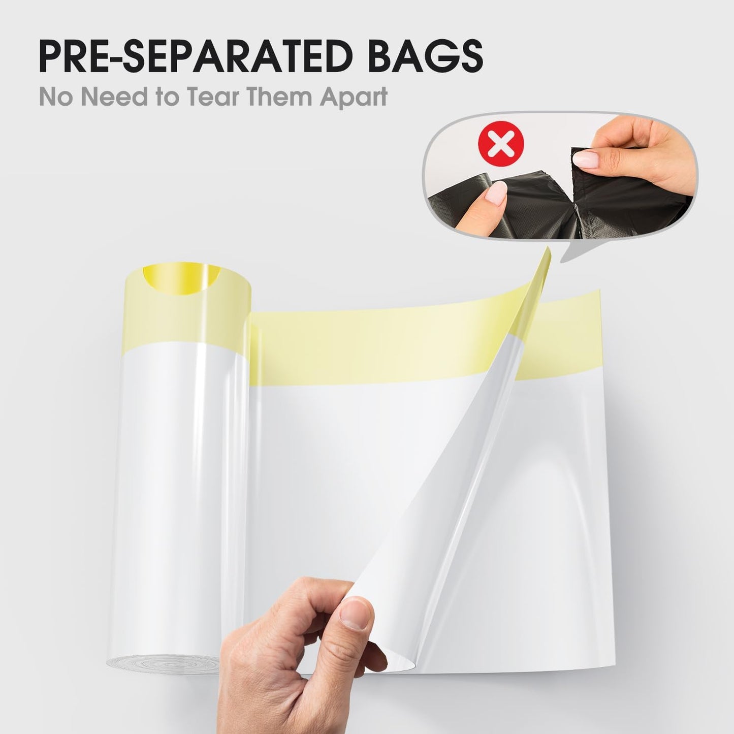 CEROELDA 1.6 Gallon Small Trash Bags, 120 Count Mini Drawstring Garbage Bags Unscented fit 4.5-8 Liter, 1.2-2 Gallon Thick Plastic Wastebasket Liners for Bathroom Bedroom Office Toilet