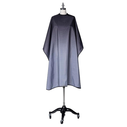 Fromm Professional Client Hair Styling and Hair Cutting Cape, Water and Stain Repellent Teflon Coating for Shampoo Bowl and Wet/Dry Cutting, 44" x 58", Black/Grey Ombre