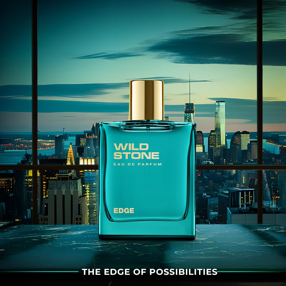 Wild Stone Edge Eau de Parfum for Men, 100 Ml | Long-lasting Eau De Parfum | Luxury Fragrances | Fragrance for Modern Lifestyle | Vegan | Clean Ingredients | Premium Scent For Men