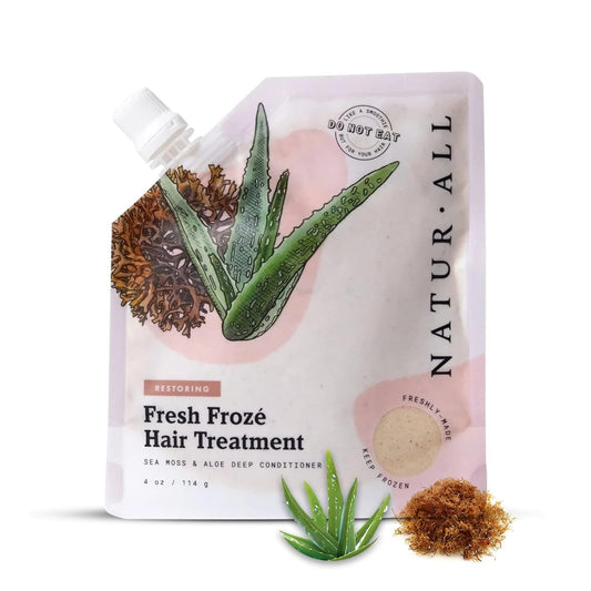 NaturAll Deep Conditioning Mask for Men & Women - 4 Oz Hydrating Ice Cream Treatment for Dry, Damaged Hair Growth & All Hair Types (Sea Moss & Aloe Jelly)