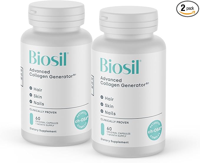 Biosil Collagen Generator - 60 Original Capsules, Pack of 2 - with Patented ch-OSA Complex - Generates & Protects Your Own Collagen - GMO Free - 60-Day Supply