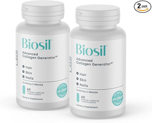 Biosil Collagen Generator - 60 Original Capsules, Pack of 2 - with Patented ch-OSA Complex - Generates & Protects Your Own Collagen - GMO Free - 60-Day Supply