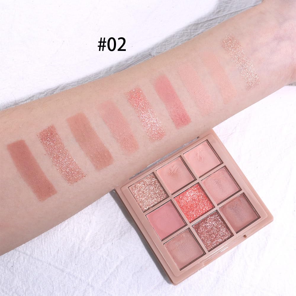AMY'S DIARY Matte Nude Eyeshadow Palette Pink Makeup,9 Colors Matte Eyeshadow Long Lasting Eye Shadow Plattet for Girls,tween Eye Shadow makeup palette