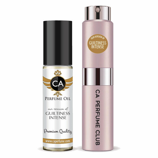 CA Perfume Duo Impression of Guiltiness Intense For Women Perfume Layering Set Long Lasting Travel Size EDP + Body Oil Roll-On Bottle 0.27 Fl Oz+0.33 Fl Oz