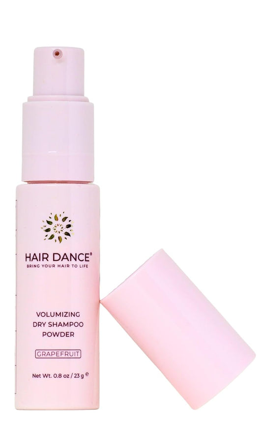 Hair Dance Dry Shampoo Powder | Non-Aerosol | Travel Size | Natural & Organic | Made in USA | No Benzene, Vegan, Cruelty Free, For All Hair Colors, Free of Talc | Grapefruit Oil Scent - 0.8 Ounce