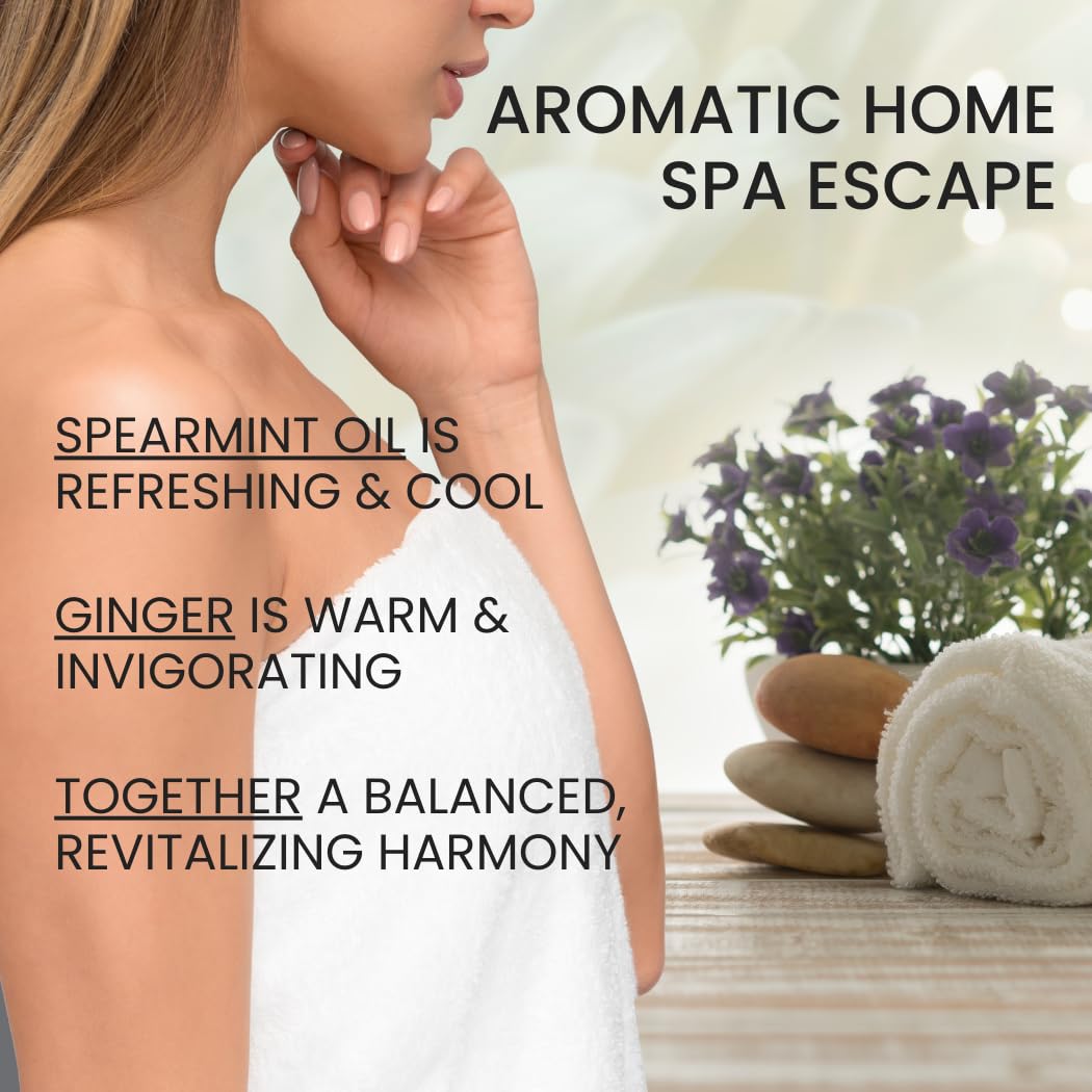 Ahimsa Natural Body Wash for Women, Hydrating & Moisturizing Body Wash Sensitive Skin, Antioxidant-Rich Bath & Shower Gels with Spearmint & Ginger, Gentle, Plant-Based, Organic Formula, 10oz