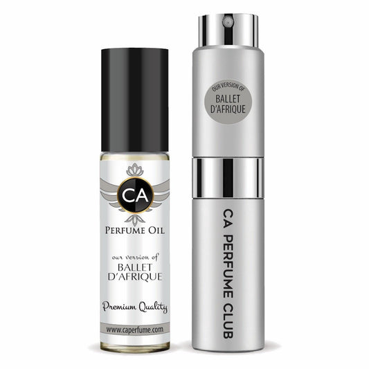 CA Perfume Duo Impression of Ballet D'afrique For Women And Men Perfume Layering Set Long Lasting Travel Size EDP + Body Oil Roll-On Bottle 0.27 Fl Oz+0.33 Fl Oz