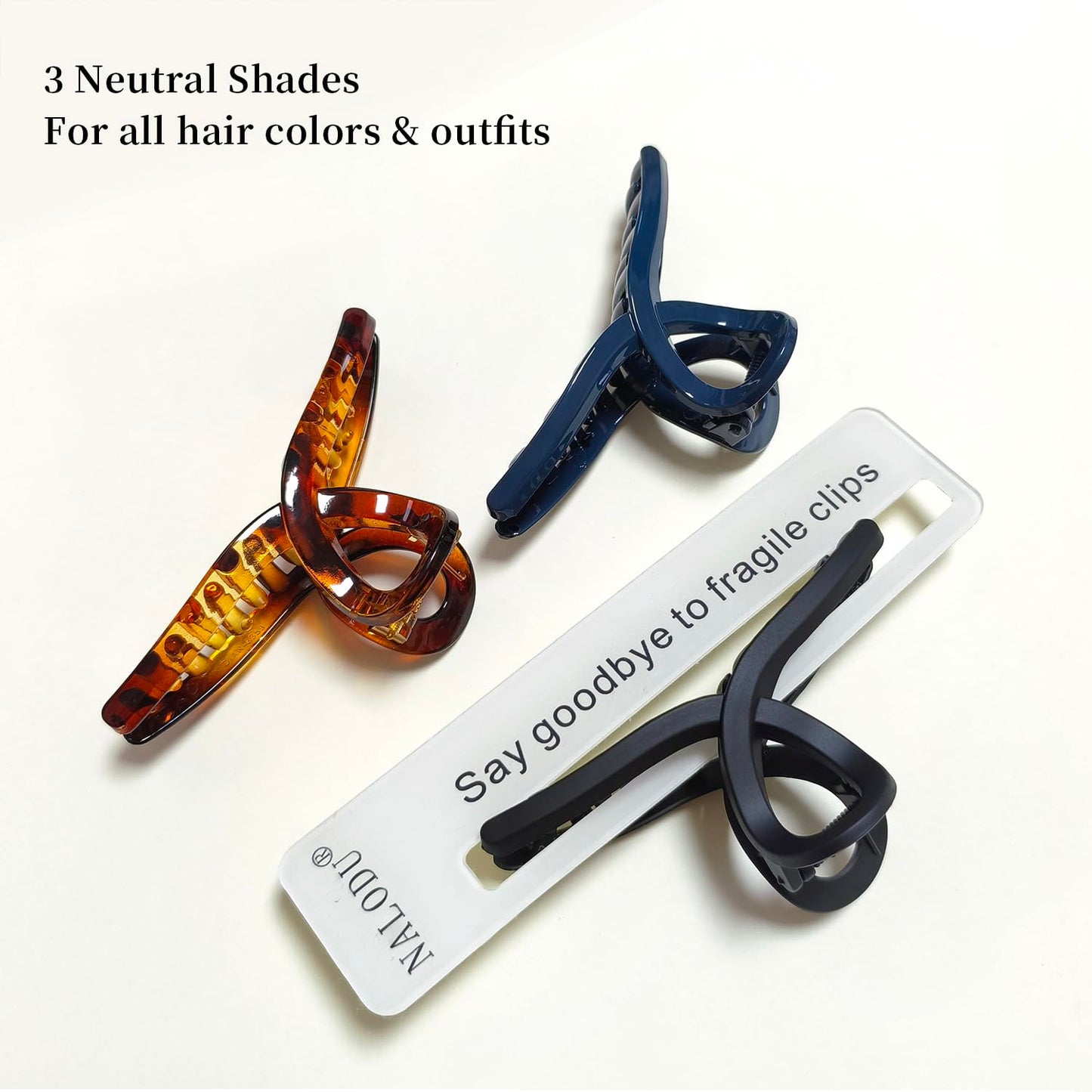 Hair Claw Clips Large 4 Inch No Slip Big Matte Shiny Butterfly Clip Clamp Assorted Colors for Thin Fine Thick Hair Women and Girls, 4 Pack