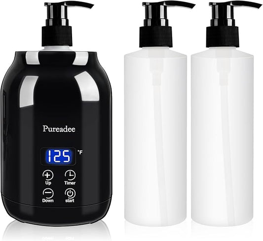 Massage Oil Warmer, Massage Oil Warmer for Massage Therapy, Oil Warmer for Massage for Salon, Barber Shops, Home, with Two Oil Bottle Dispenser