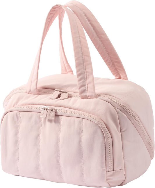 Makeup bag, Large Capacity Cosmetic Bag for Women, Portable Wide-open Toiletry Bag, Travel Makeup Bag with TPU Compartments for Accessories, Essentials, Toiletries, Makeup Brush Bag