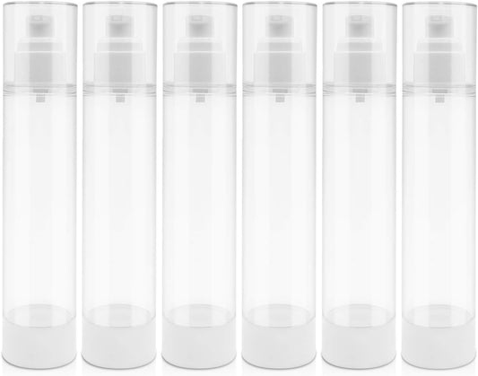 TRENDBOX 120ml / 4oz Airless Vaccum Pump Travel Bottles for Lotions, Cream - 6 Pack